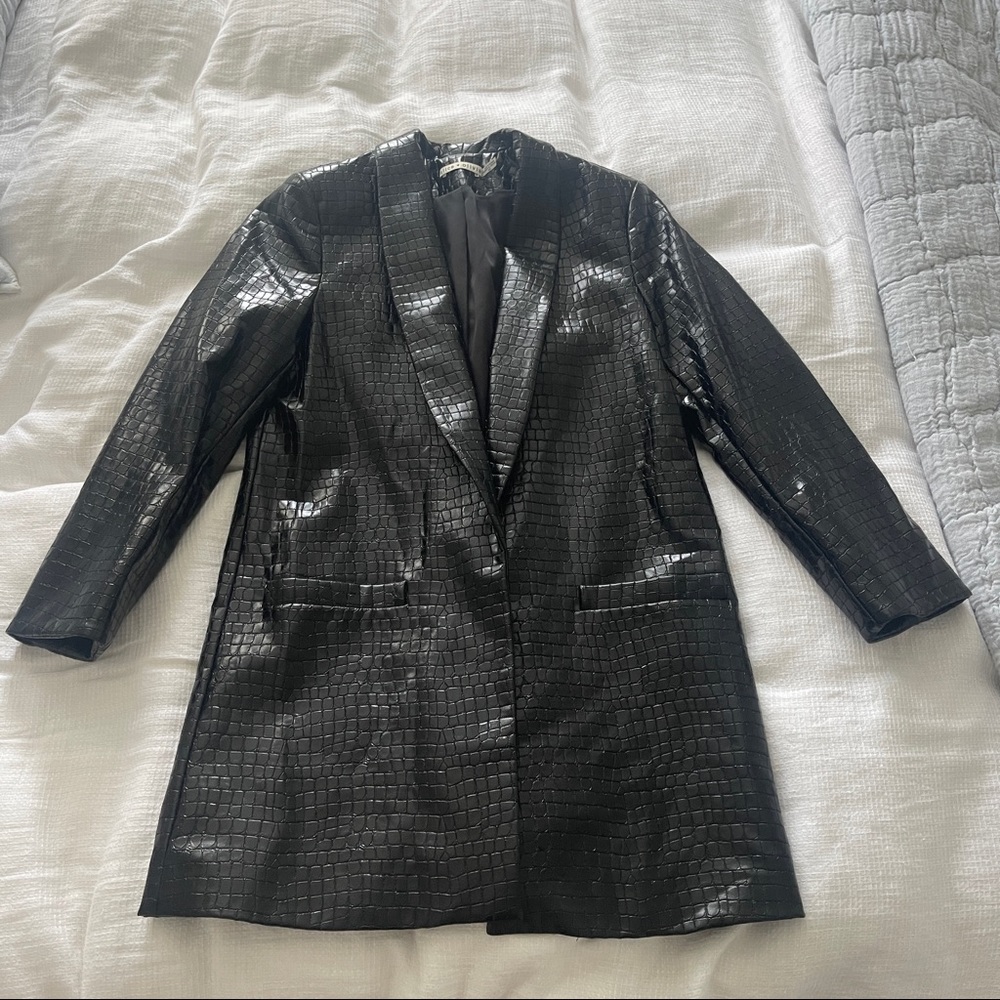 COPY - Brand new Alice & Olivia faux leather black blazer